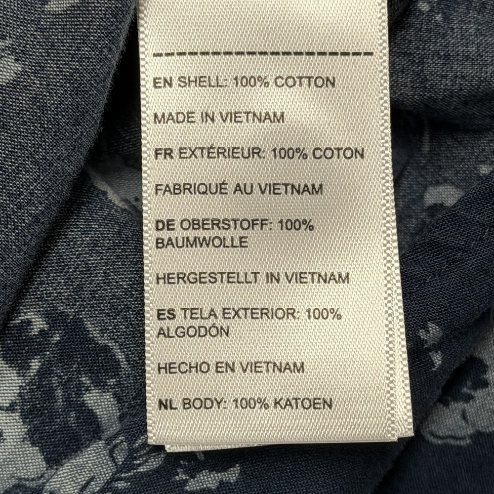 UNTUCKit Coolidge Shirt Mens M Blue 100% Cotton Floral Short Sleeve Button Up - Picture 5 of 8